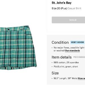 Green plaid skirt size 20 Plus St. Johns Bay 2xl
